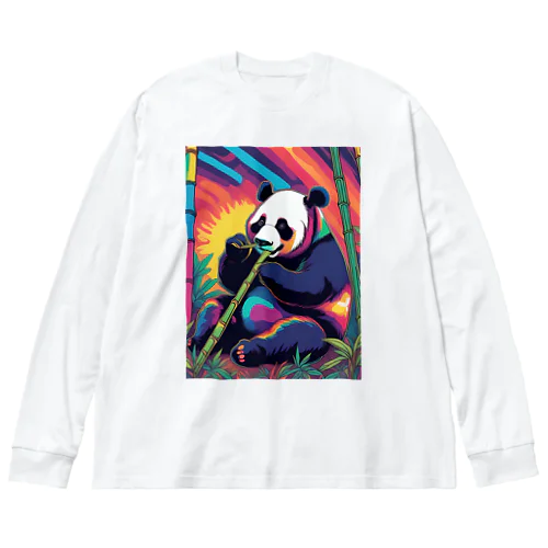 竹林に座るパンダ Big Long Sleeve T-Shirt