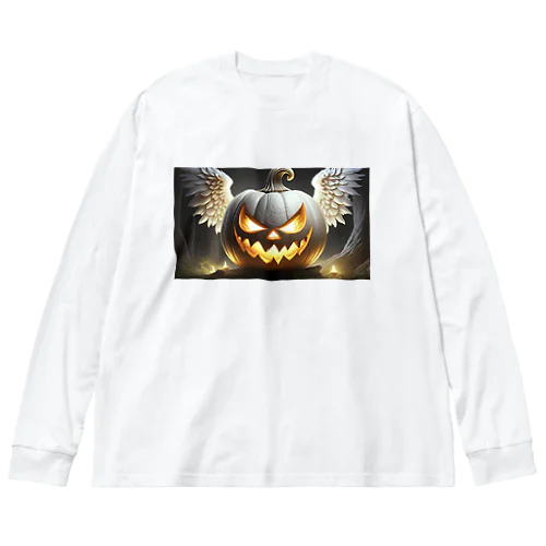 白いジャックオーランタン Big Long Sleeve T-Shirt