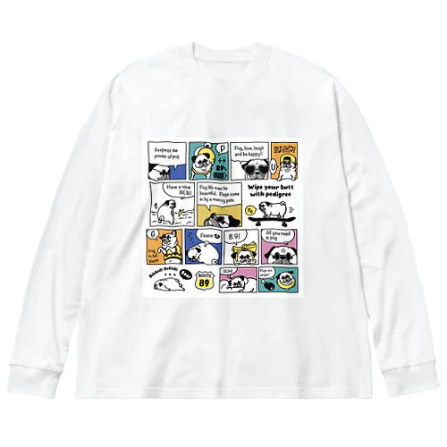 こぶたちゃんパグの名セリフ ビッグシルエットロングスリーブTシャツ