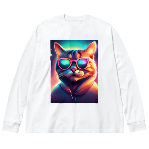 サングラスをしている猫 Big Long Sleeve T-Shirt