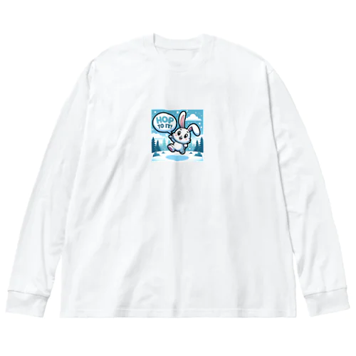 ポンポンウサギ ビッグシルエットロングスリーブTシャツ