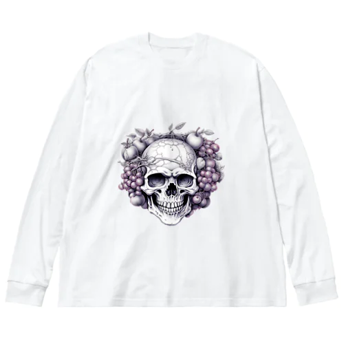 フルーツに囲まれたSKULL Big Long Sleeve T-Shirt