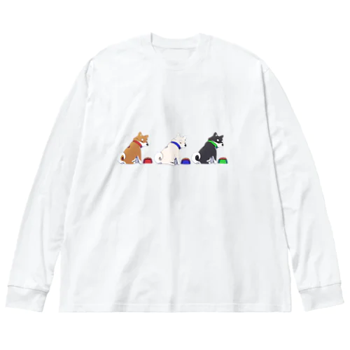 3色柴犬 食事直前 Big Long Sleeve T-Shirt