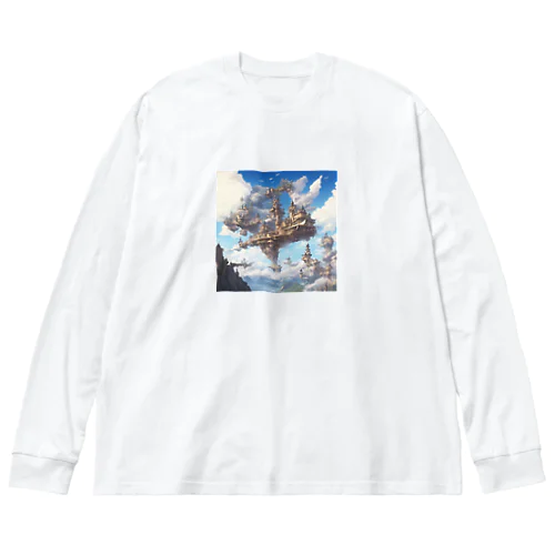 空に浮かぶ島のファンタジーグッズ Big Long Sleeve T-Shirt