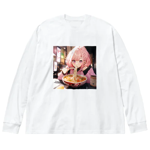 ラーメンをたべる女の子 Big Long Sleeve T-Shirt