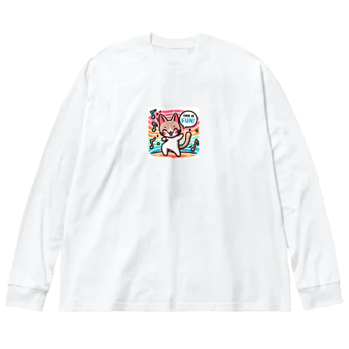 ネコのひとこと: おしゃれデザインステッカー Big Long Sleeve T-Shirt