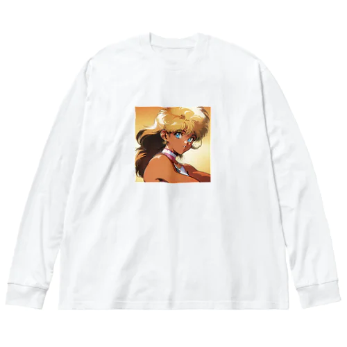 1980s ロングヘアーギャル ビッグシルエットロングスリーブTシャツ