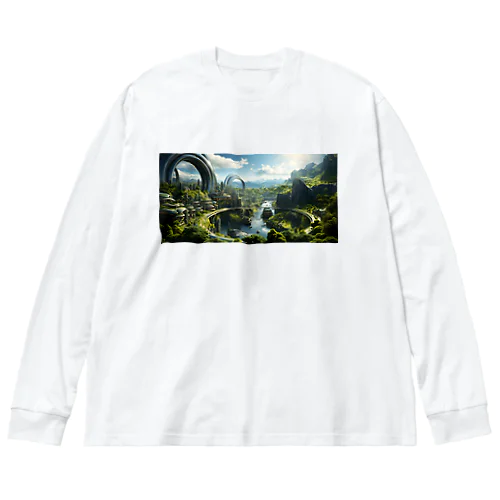 未来都市 渓谷 Big Long Sleeve T-Shirt