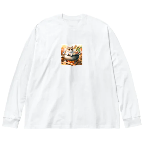 ねこにおでん ビッグシルエットロングスリーブTシャツ