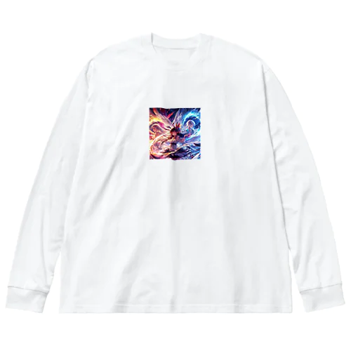 白き翼、黒き翼。その手に抱くは愛しの君! Big Long Sleeve T-Shirt