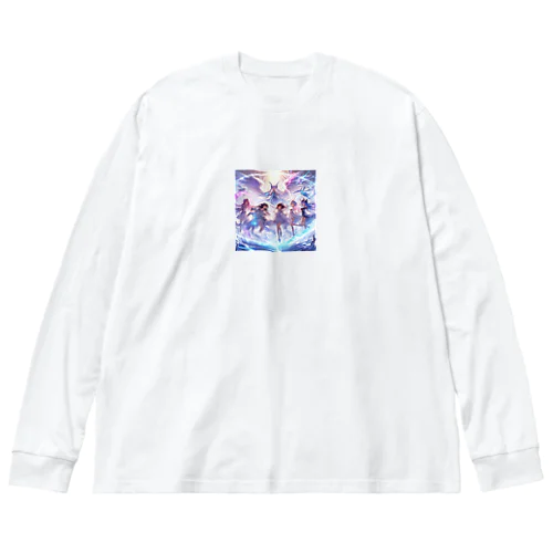 白き翼、黒き翼。その手に抱くは愛しの君! Big Long Sleeve T-Shirt