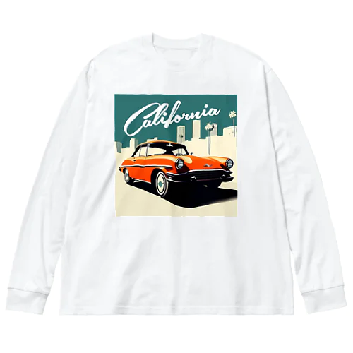 カリフォルニアのオレンジの車 ビッグシルエットロングスリーブTシャツ