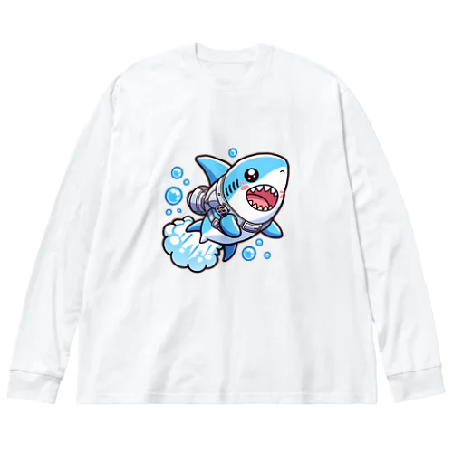 空飛ぶサメ ビッグシルエットロングスリーブTシャツ