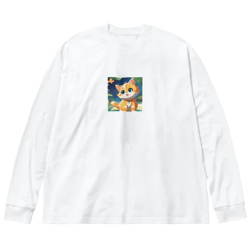 にゃんこ ビッグシルエットロングスリーブTシャツ