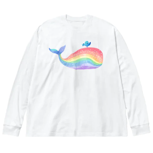 エモエモ　虹色クジラ ビッグシルエットロングスリーブTシャツ