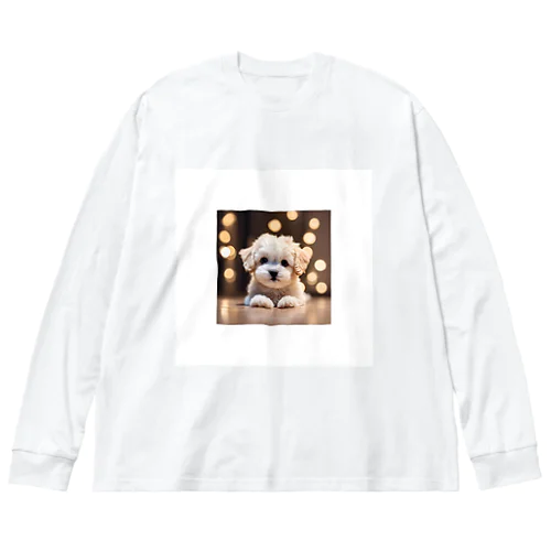 可愛い子犬 ビッグシルエットロングスリーブTシャツ