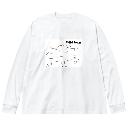 Wild boar イノシシ！ ビッグシルエットロングスリーブTシャツ