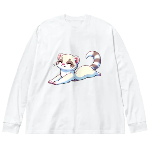 のんびりフェレットちゃん🐾 ビッグシルエットロングスリーブTシャツ