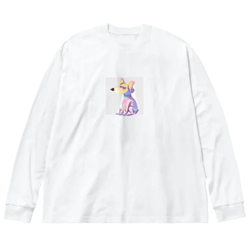 かっこいい犬のグッズ ビッグシルエットロングスリーブTシャツ