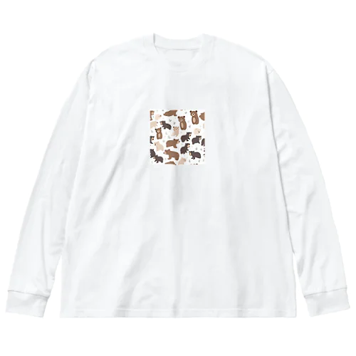 可愛いクマのデザイン Big Long Sleeve T-Shirt