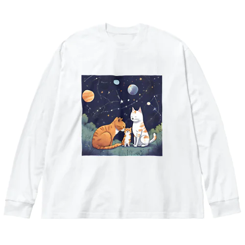 にゃんこかぞく ビッグシルエットロングスリーブTシャツ