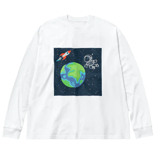 キュートな宇宙飛行士 ビッグシルエットロングスリーブTシャツ