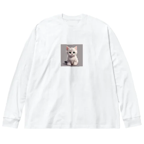 可愛い猫 ビッグシルエットロングスリーブTシャツ