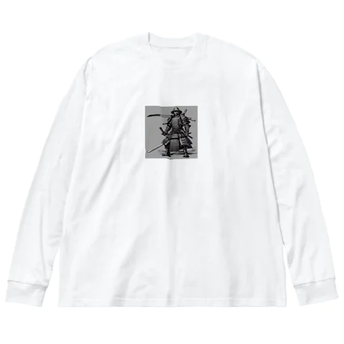 渋い 侍 ビッグシルエットロングスリーブTシャツ