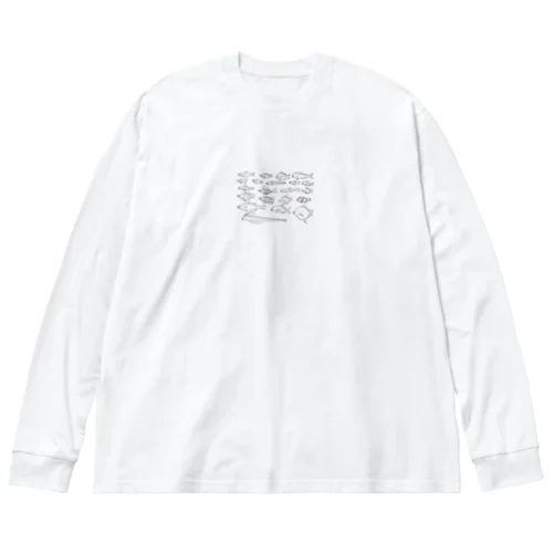 魚群 －無表情－ ビッグシルエットロングスリーブTシャツ