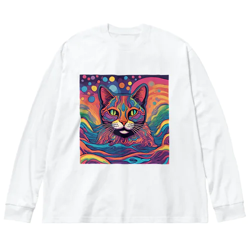 猫　情熱 ビッグシルエットロングスリーブTシャツ