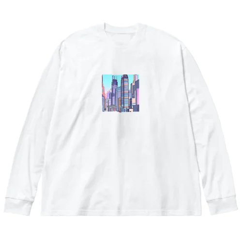 サイバーパンク風イラスト街 Big Long Sleeve T-Shirt