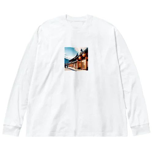 日本の街並み ビッグシルエットロングスリーブTシャツ
