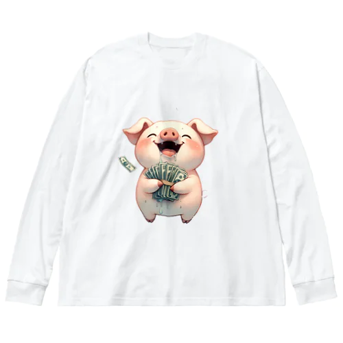 資本主義の豚「お金大好き」 Big Long Sleeve T-Shirt