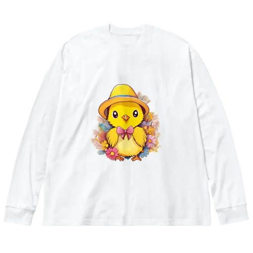 ひよこのお出かけ ビッグシルエットロングスリーブTシャツ