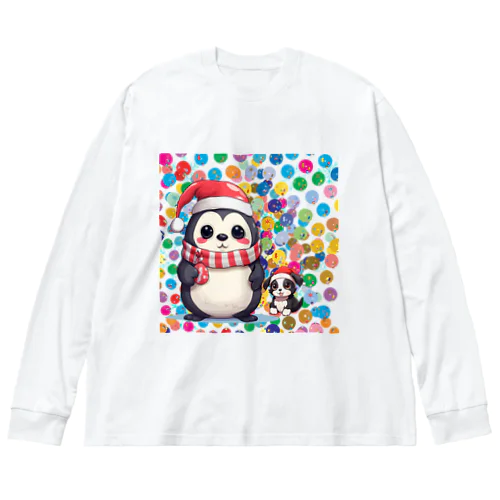 ペンギン犬 ビッグシルエットロングスリーブTシャツ