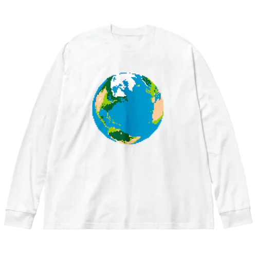 地球(ドット絵) Big Long Sleeve T-Shirt