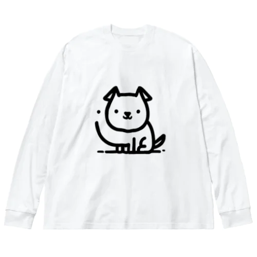 つぶらな瞳のわんこ🐾 ビッグシルエットロングスリーブTシャツ