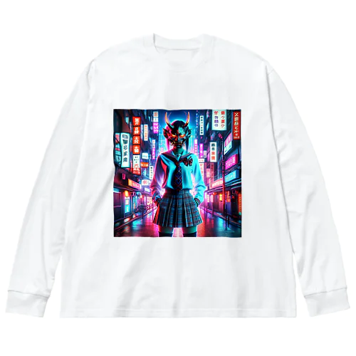 般若女子高生 Big Long Sleeve T-Shirt