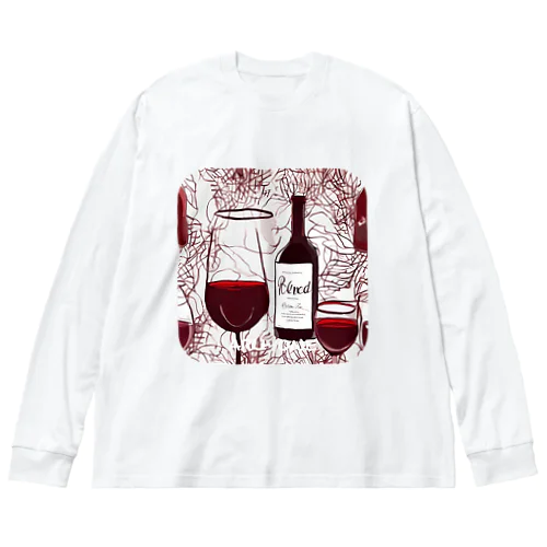 赤ワイン ビッグシルエットロングスリーブTシャツ