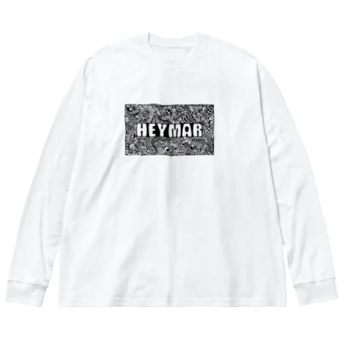  HEYMARロゴ　黒 ビッグシルエットロングスリーブTシャツ