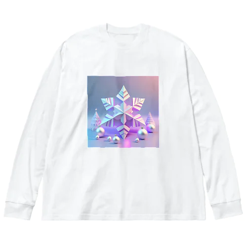 Xmas 雪の結晶 Big Long Sleeve T-Shirt