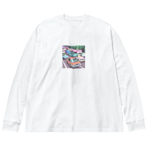 アニメーション　車 ビッグシルエットロングスリーブTシャツ