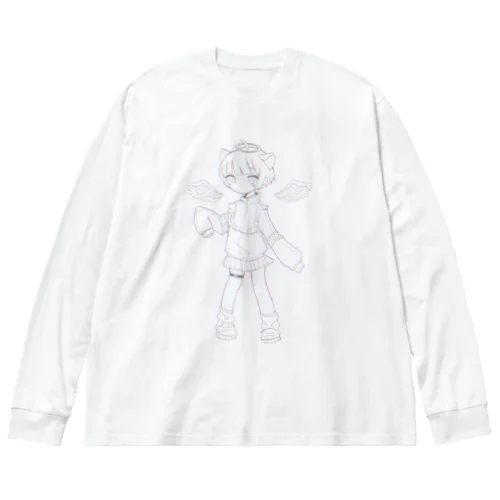 白猫天使少女 Big Long Sleeve T-Shirt