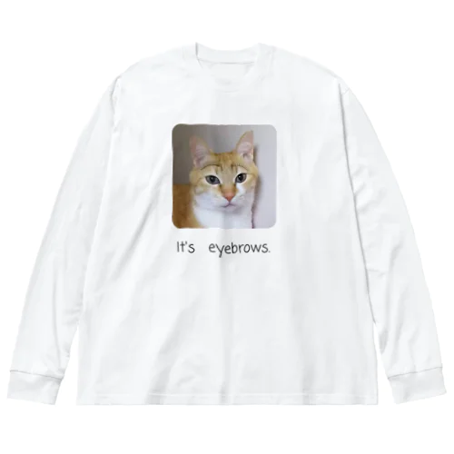 眉毛猫 ビッグシルエットロングスリーブTシャツ