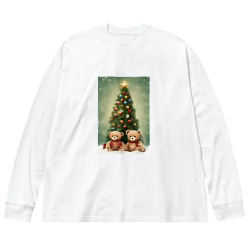 テディーベア兄弟のクリスマス ビッグシルエットロングスリーブTシャツ