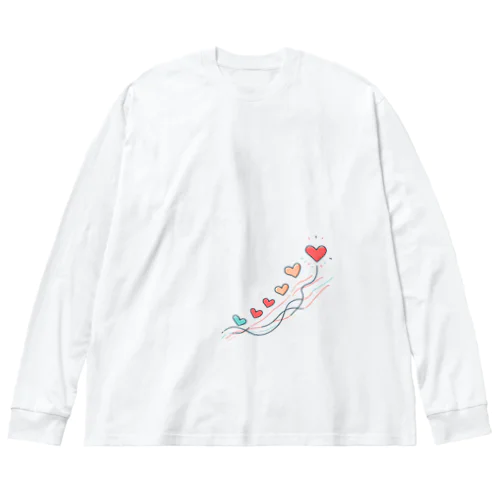 軽やかに舞うハート🩷 ビッグシルエットロングスリーブTシャツ