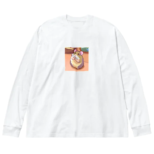 ちょーかわいいハムスターイラストグッズ ビッグシルエットロングスリーブTシャツ