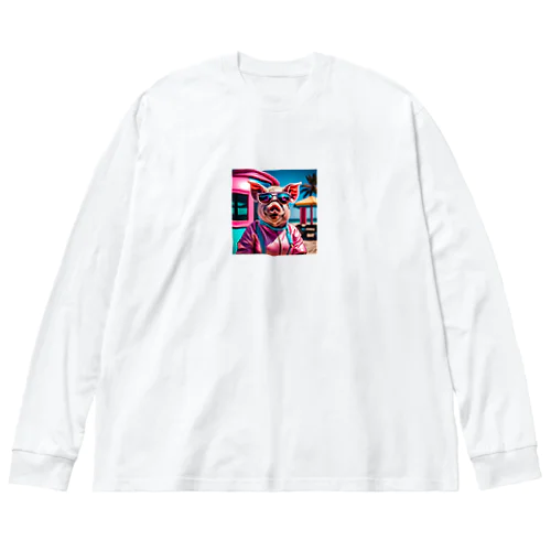 陽気なKOBUTAちゃん Big Long Sleeve T-Shirt