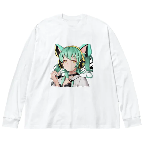 VOCALOID風猫耳 透過version Big Long Sleeve T-Shirt