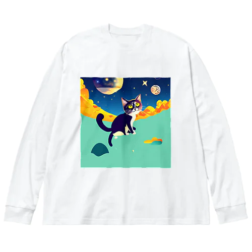 猫の考えと上の空 Big Long Sleeve T-Shirt